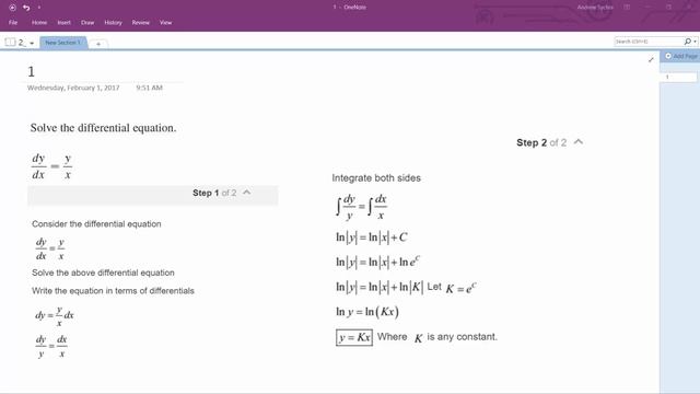Solve the differential equation dy/dx = y/x смотреть онлайн