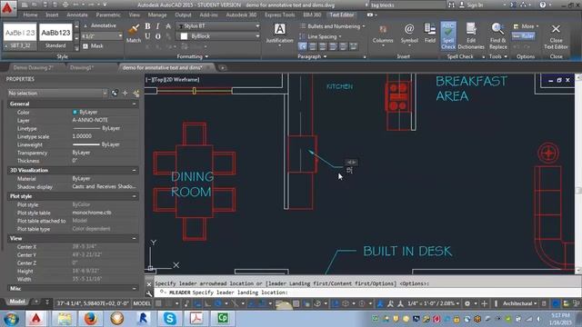 Using annotative text and leaders in AutoCAD 2015 смотреть онлайн