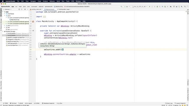 Como hacer Spinner en Android con Kotlin, adapter, vista, arreglo, listener. Crear en Android Studi смотреть онлайн