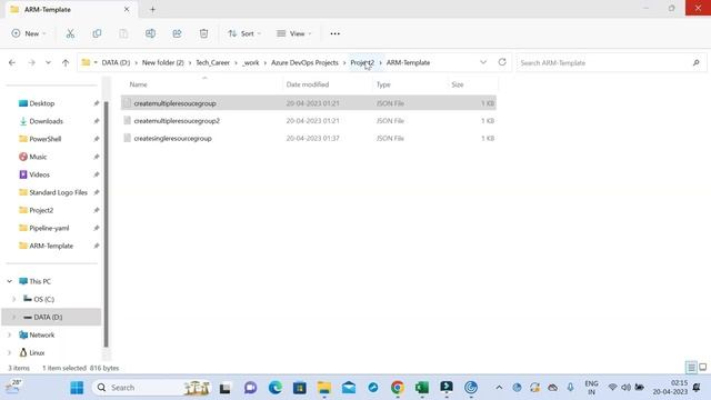 Azure DevOps | Project-2 Step-2 | Creating ARM and YAML pipeline files to create Resource Group смотреть онлайн
