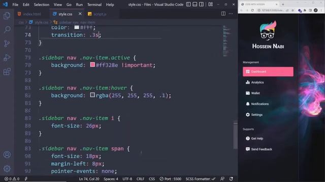 Responsive Glass Side Bar Using Html, Css & JavaScript смотреть онлайн