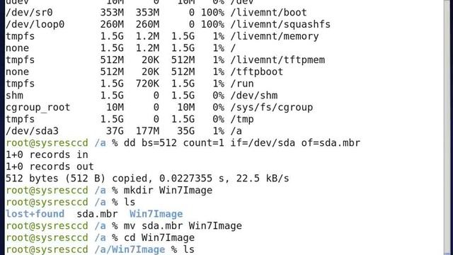 System Rescue CD Snapshot creation on a Windows 7 Laptop смотреть онлайн