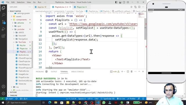 YouTube Cloning App:- Convert JSON to Typescript of YouTube Playlist | React Native Project #64 смотреть онлайн