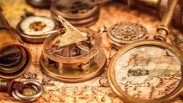 Vintage Magnifying Glass, Compass, Telescope | Stock Footage - Envato elements смотреть онлайн