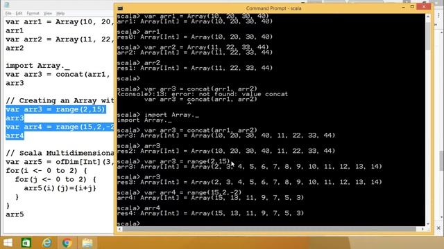 Scala - Concatenation of Arrays and Multi Dimensional Arrays смотреть онлайн