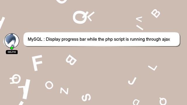 MySQL : Display progress bar while the php script is running through ajax смотреть онлайн