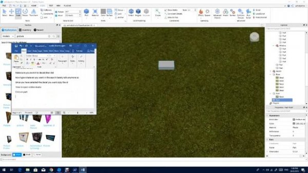 how to make a decal in Roblox studio