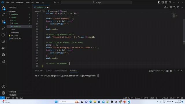 Arrays ConceptsAccess, Modify, Insert and Delete C++ смотреть онлайн