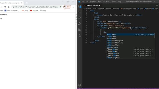 Respond to Button Click-javaScript смотреть онлайн