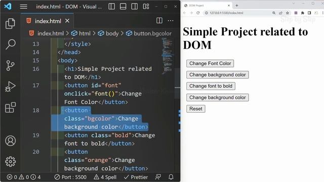 JavaScript Project using DOM API methods - 18 || JavaScript Tutorial for Beginners - 88 смотреть онлайн