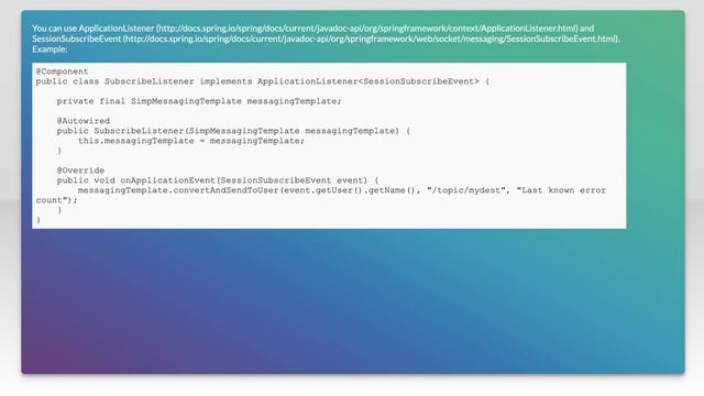 Spring web socket messaging - subscribe and send initial message смотреть онлайн