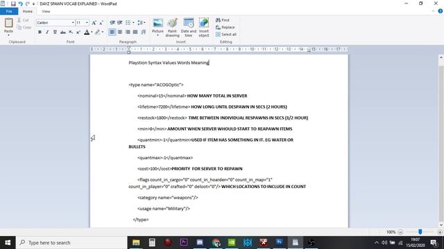 Guide To How types.xml File Works DAYZ Nitrado Private Server Xbox PlayStation Syntax Values Meanin смотреть онлайн