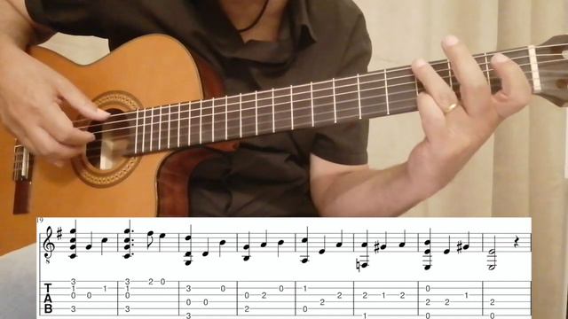 Greensleeves - Guitar Tutorial with tabs and score смотреть онлайн