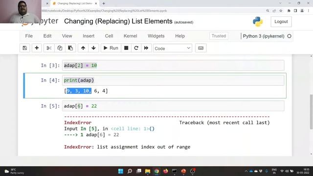Replacing List Elements | Changing or Replacing List Elements | Python List Elements Change #python смотреть онлайн