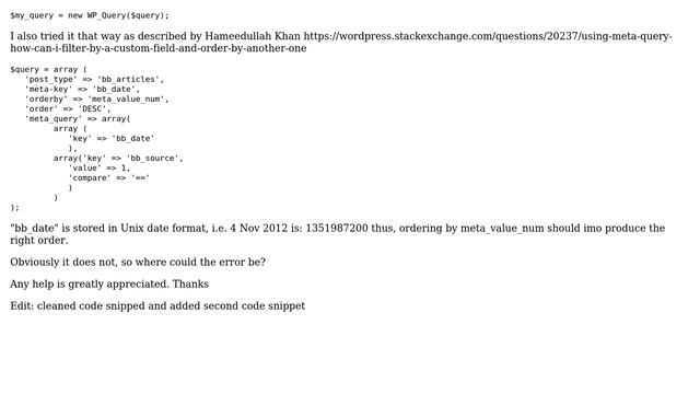 Wordpress: query order by date on custom type: wrong order смотреть онлайн