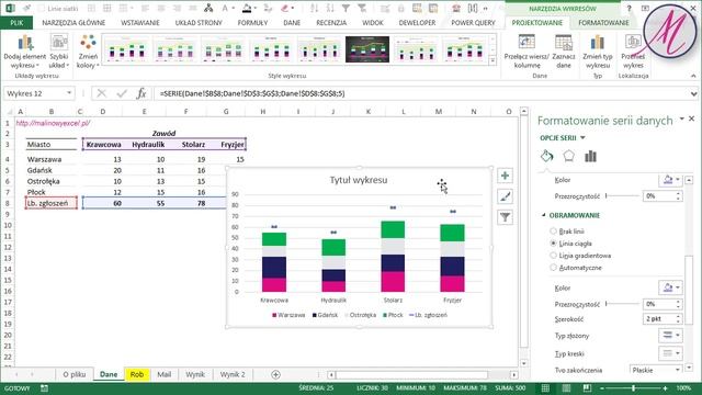 Excel: WYKRES z kolumną porównawczą, a na niej SUMA смотреть онлайн