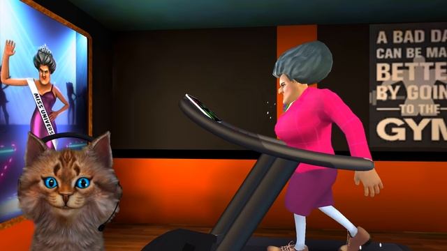 Мисс Ти Злая Учительница против Весёлого Кота (Scary Teacher 3D Miss T) смотреть онлайн