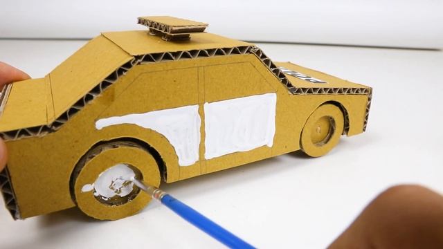 DIY - How to Make and Coloring Police Car with Cardboard for Children, Teenagers смотреть онлайн