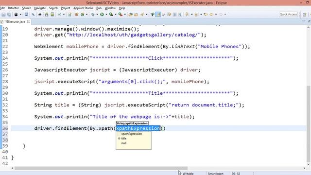 JavascriptExecutor using Selenium WebDriver смотреть онлайн