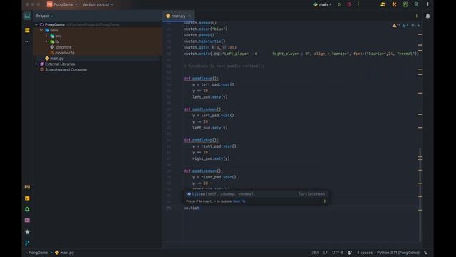 Pong Game | Python Mini Project | Python Mini Game | Pycharm смотреть онлайн