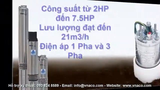 Máy bơm chìm giếng khoan Franklin 4 inch từ 2HP đến 7.5HP смотреть онлайн