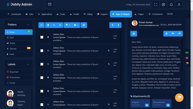 Job Board Dashboard Admin Template Bootstrap 5 with LTR Dark Theme смотреть онлайн