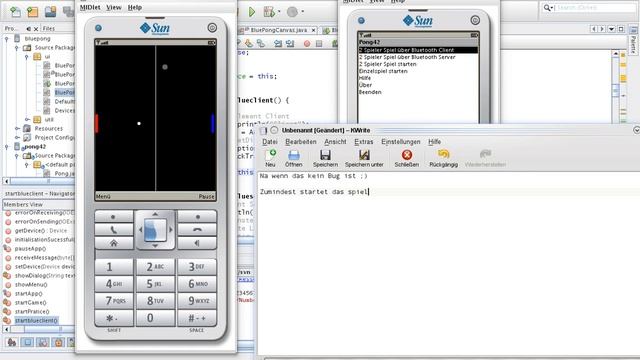 Pong42 (JavaME Bluetooth Pong Game) - Entwicklungsvideo смотреть онлайн