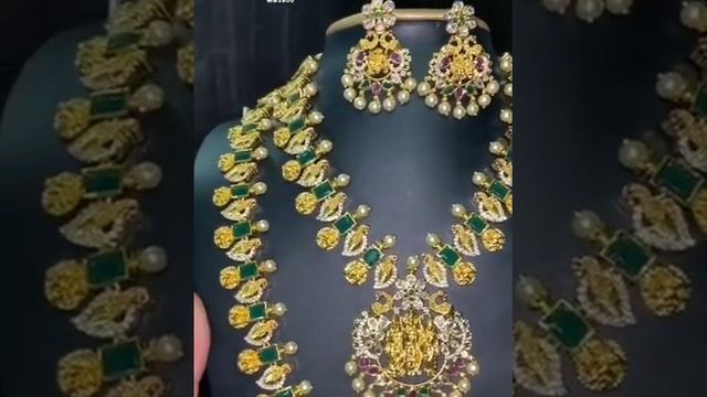 Gold Finish - Bridal / Semi-Bridal Sets - High Quality AD Stones with Pearl Hangings смотреть онлайн