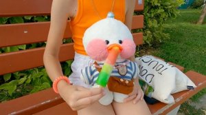 Уточка Лалафанфан нашла подругу - мой день с уточкой. Украшения для Lalafanfan, утка ест мороженое.
