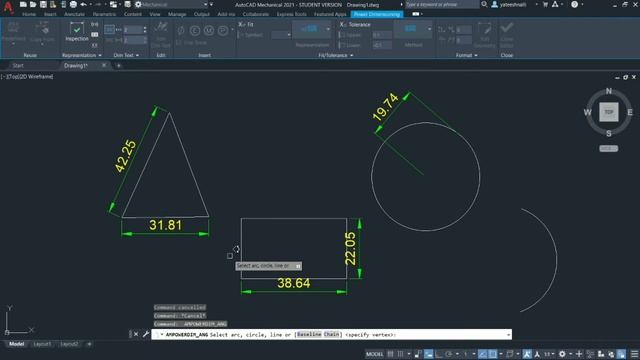 #06 How to apply Measurements in AutoCAD in Telugu || Annotation ribbon || AUTOCAD measuring tools| смотреть онлайн