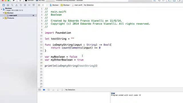 Swift Tutorial 3 - Boolean Values -true or false смотреть онлайн