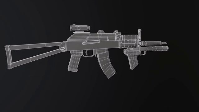 ak74u low poly 3d model смотреть онлайн