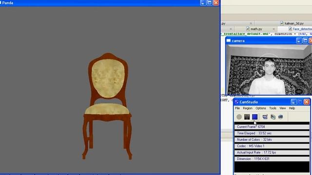 FaceDetection + Panda3D + Kalman filter + python смотреть онлайн