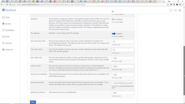 Documentation - BlueHost PHP INI and Management смотреть онлайн