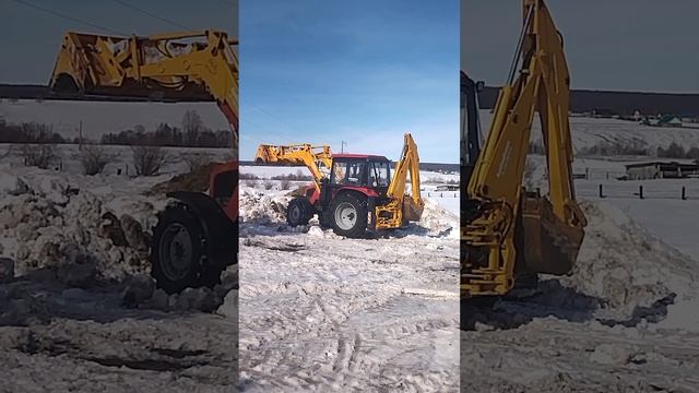Мтз 92П толкает мокрый снег смотреть онлайн