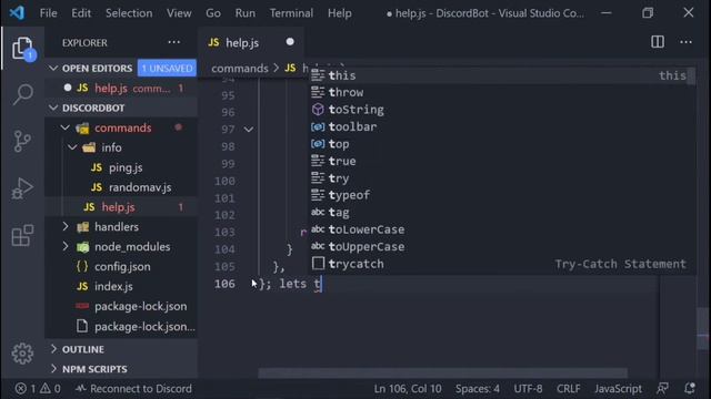 How to make discord bot help command смотреть онлайн