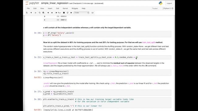 Simple Linear Regression Hands on Code in Python | Machine Learning | Data Science | Example смотреть онлайн