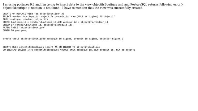 Databases: Insertion Rule on a view смотреть онлайн