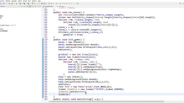 hello tetris src tetris Tetris java Eclipse IDE 2021 12 07 22 54 30 смотреть онлайн