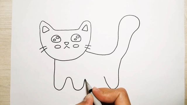 Как нарисовать котика /милый рисунок кошка /рисунок ваза с цветами /кавайный котик смотреть онлайн