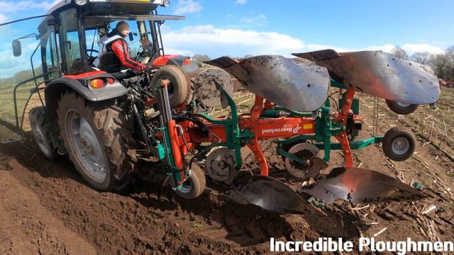 Chris Powell With Massey Ferguson 4707 & Kverneland At 5 Nations Ploughing Challenge 24th March 202