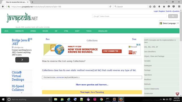 How to reverse the List using Collections?
- javapedia.net смотреть онлайн