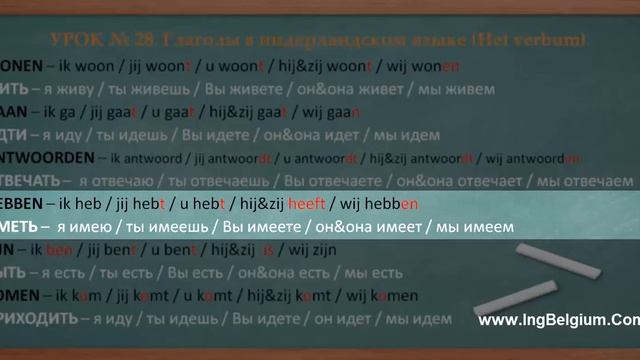 Глаголы в нидерландском языке (Het verbum). Урок № 28. смотреть онлайн