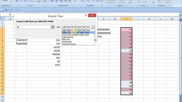 MS Excel 2007 (Number & Conditional Formatting) смотреть онлайн