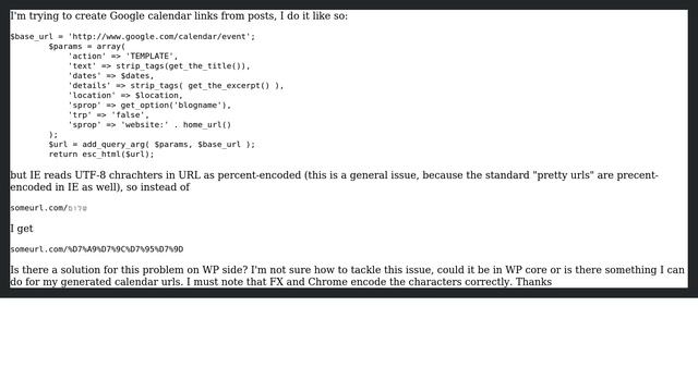 Wordpress: UTF-8 Characters in URL - IE problem смотреть онлайн