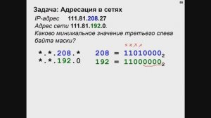 Методы решения сетевых задач (IP адрес + маска)