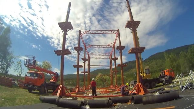 Монтаж мобильного веревочного парка. смотреть онлайн