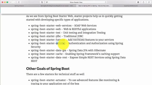 Spring framework Tutorial (098 Step 8 Overview of different Spring Boot Starter Projects) смотреть онлайн