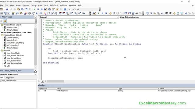 Excel VBA's Missing String Functions смотреть онлайн