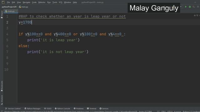 Python Programming class 6 Nested if-else Statement, Else-if Ternary expression, For loop смотреть онлайн